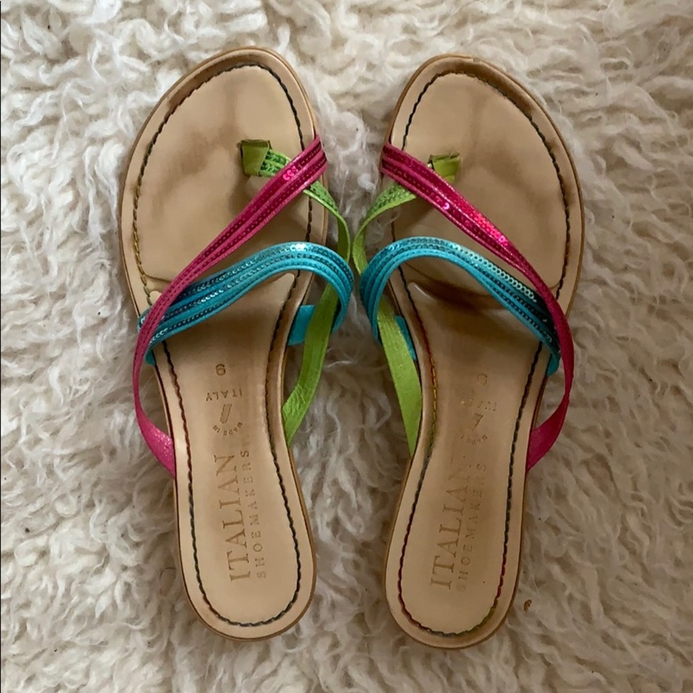 Italian Made Strappy Sequin Sandals